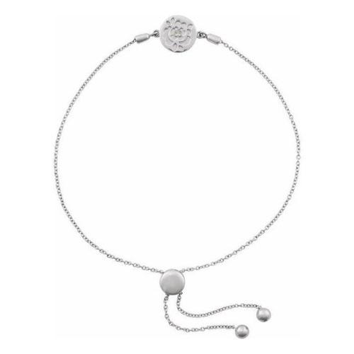 Sybyll Lab Grown Diamond White Gold 4 Prong Friendship Bracelet