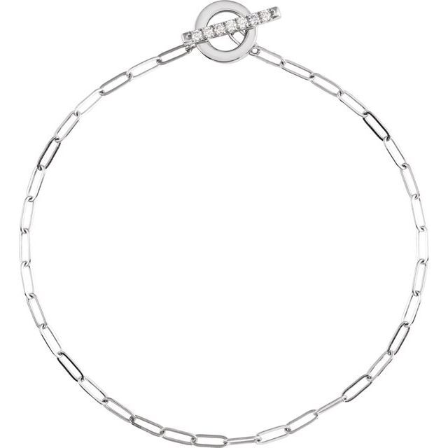 Shellee 0.10 Carat Natural Diamond 4 Prong Chain Bracelet