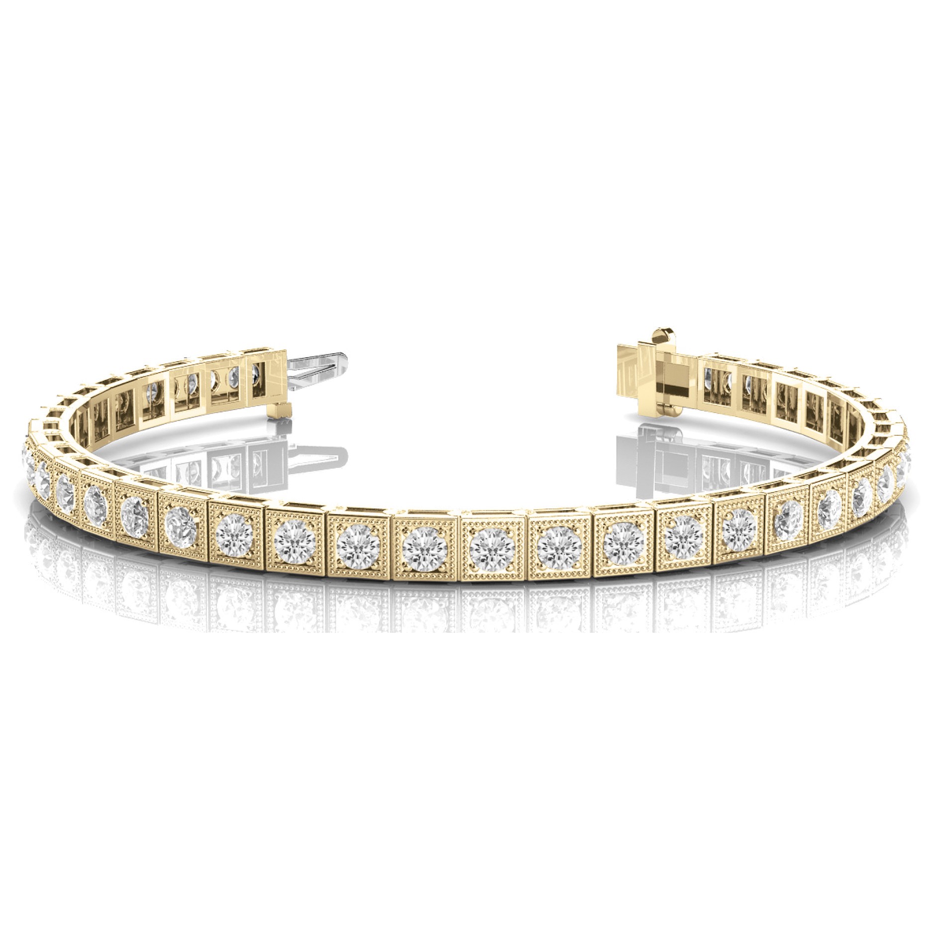 Rosie Lab Grown Yellow Gold 4 Prong Diamond Tennis Bracelet