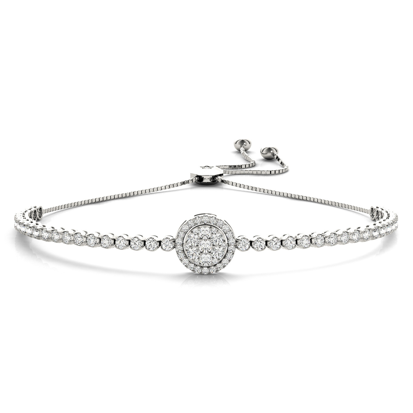 Patalin 1.70 Carat Natural Diamond 4 Prong Friendship Bracelet