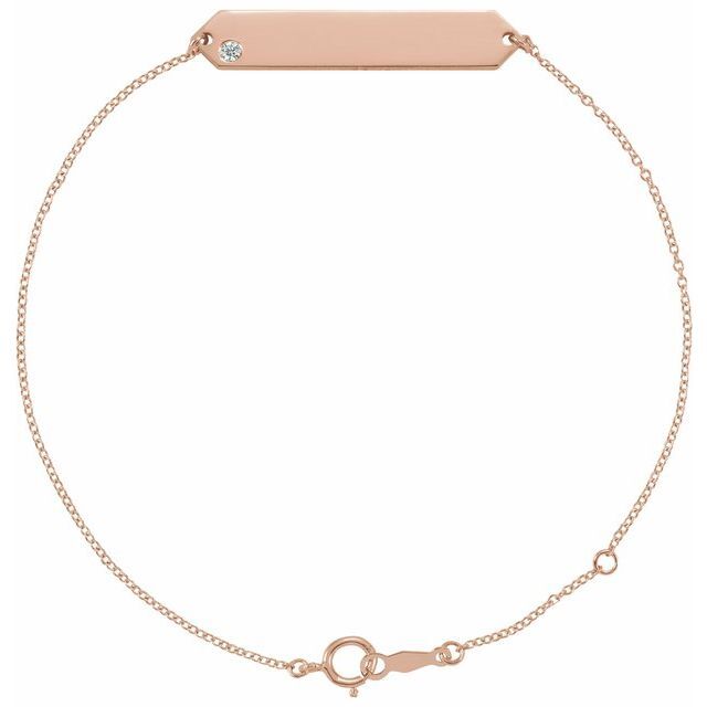Syndony Natural Diamond Rose Gold Flush Setting Friendship Bracelet
