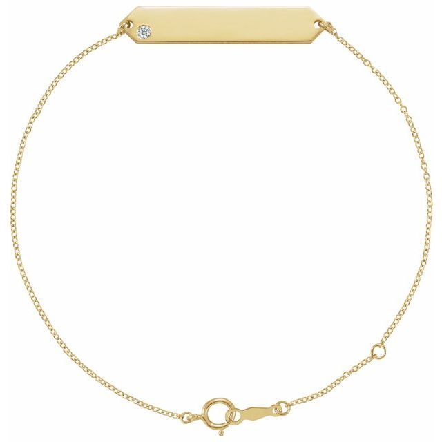 Syndony Natural Diamond Yellow Gold Flush Setting Friendship Bracelet