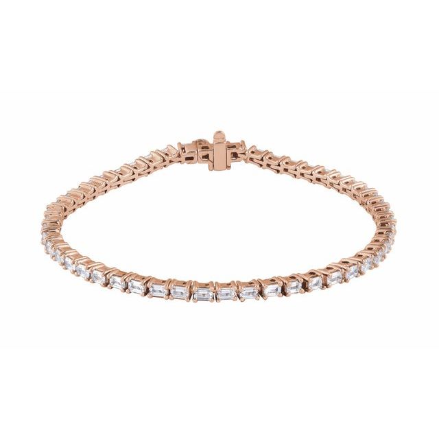 Renea Lab Grown Rose Gold 4 Prong Diamond Tennis Bracelet