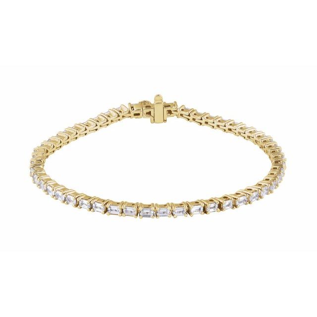 Renea Lab Grown Yellow Gold 4 Prong Diamond Tennis Bracelet