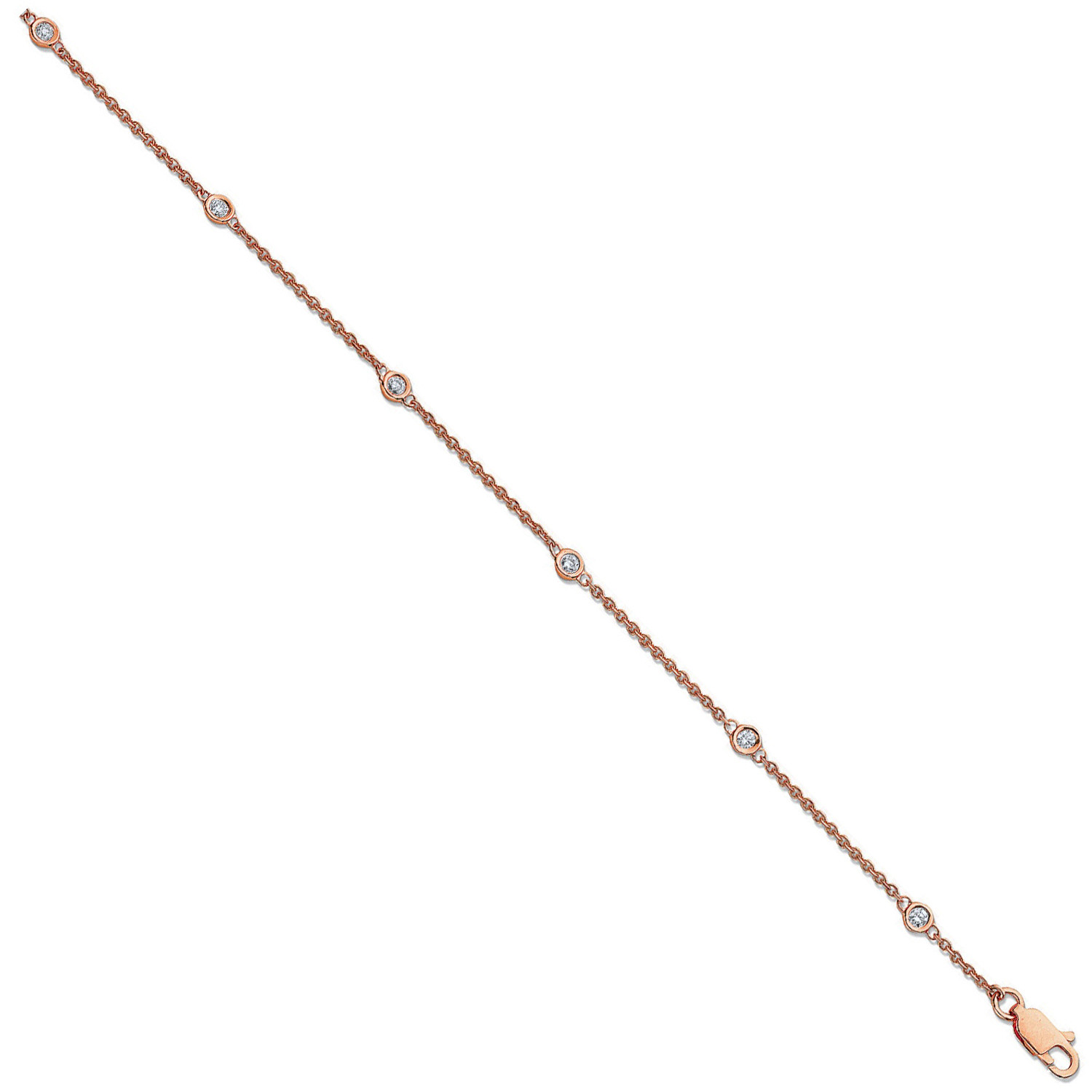 Tahesha Natural Diamond Rose Gold Bezel Set Chain