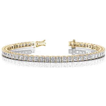 Petal Lab Grown Yellow Gold 4 Prong Diamond Tennis Bracelet