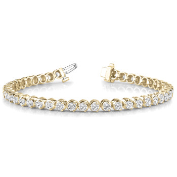 Roanne Natural Yellow Gold Bezel Setting Diamond Tennis Bracelet