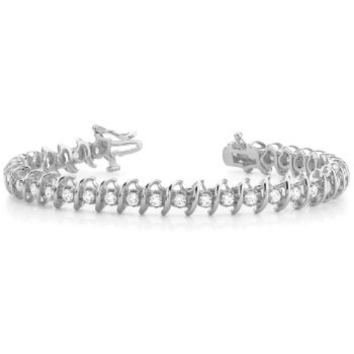 Polly 0.25 - 6.00 Carat Natural S Link Diamond Tennis Bracelet