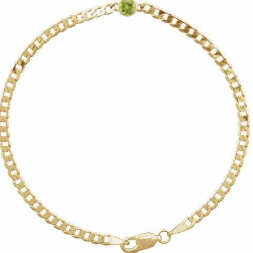 Raquelle Peridot Bezel Set  Bracelet