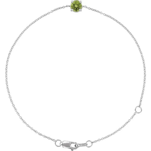 Rosary 0.26 Carat Peridot 4 Prong  Bracelet
