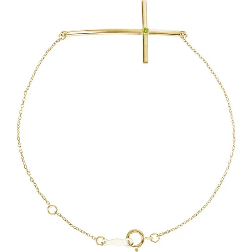 Purlie Peridot Yellow Gold 4 Prong  Bracelet