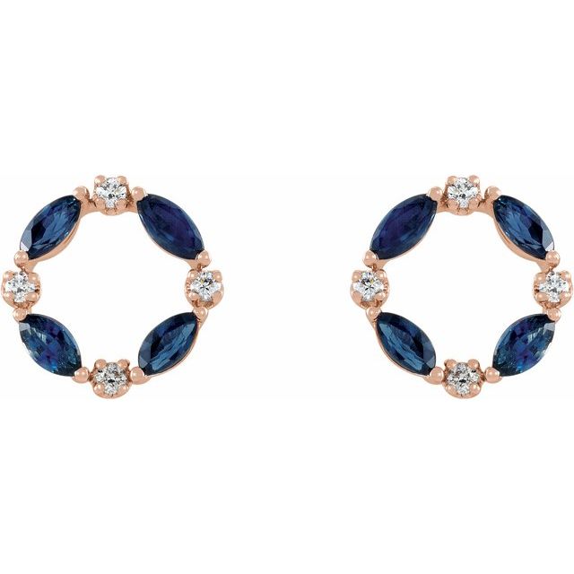 Holey Blue Sapphire Rose Gold Prong Set 
