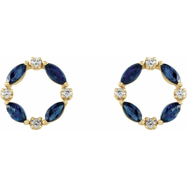 Holey Blue Sapphire Yellow Gold Prong Set 