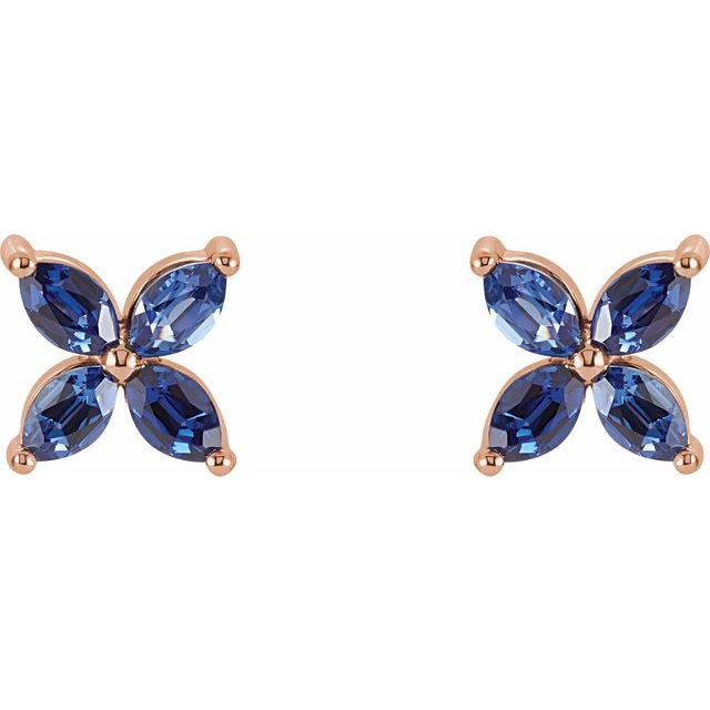 Honbrie Blue Sapphire Rose Gold 4 Prong Set 