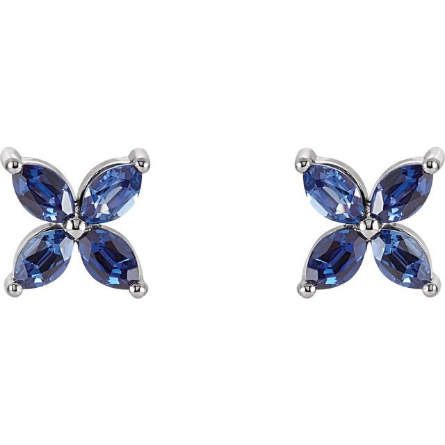 Honbrie Blue Sapphire Platinum 4 Prong Set 
