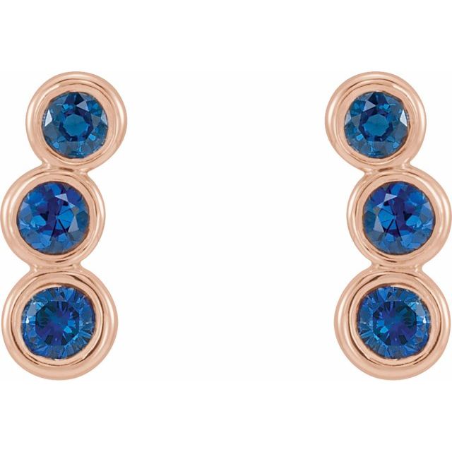 Huetta Blue Sapphire Rose Gold Bezel Set 