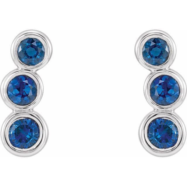 Huetta Blue Sapphire Silver Bezel Set 
