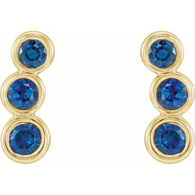 Huetta Blue Sapphire Yellow Gold Bezel Set 