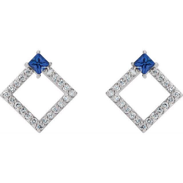 Huette Blue Sapphire Silver 4 Prong Set 