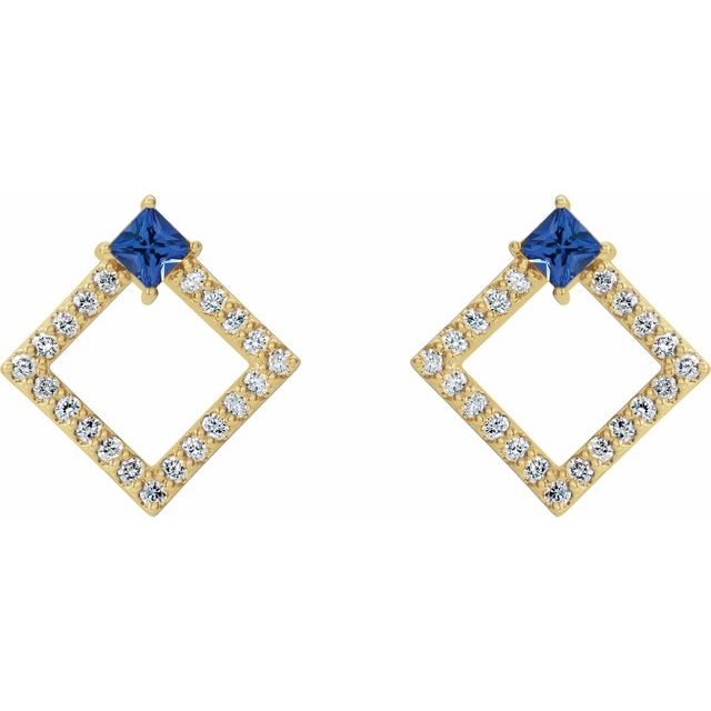 Huette Blue Sapphire Yellow Gold 4 Prong Set 
