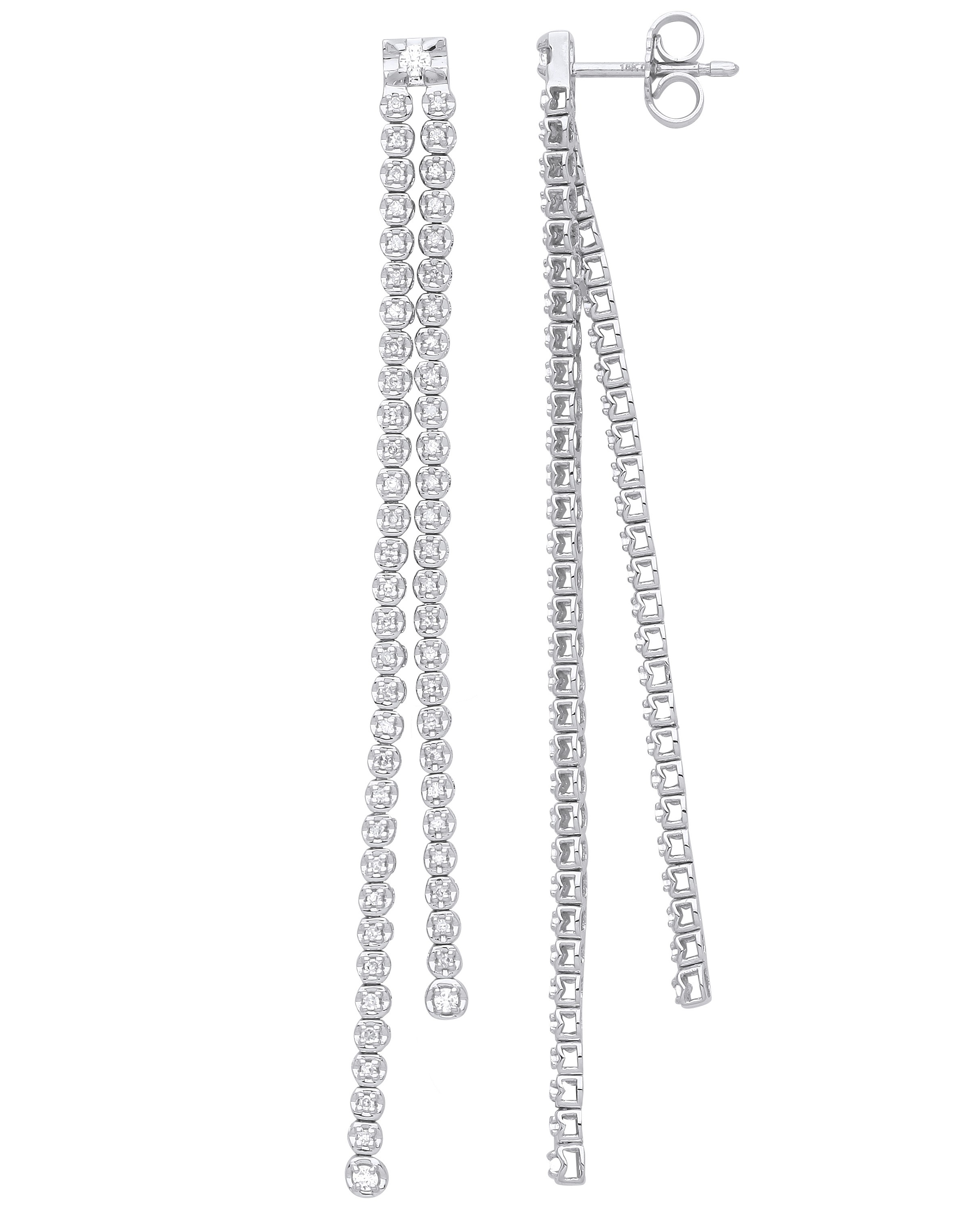 Lindzai Natural Prong Set Designer Diamond Earrings