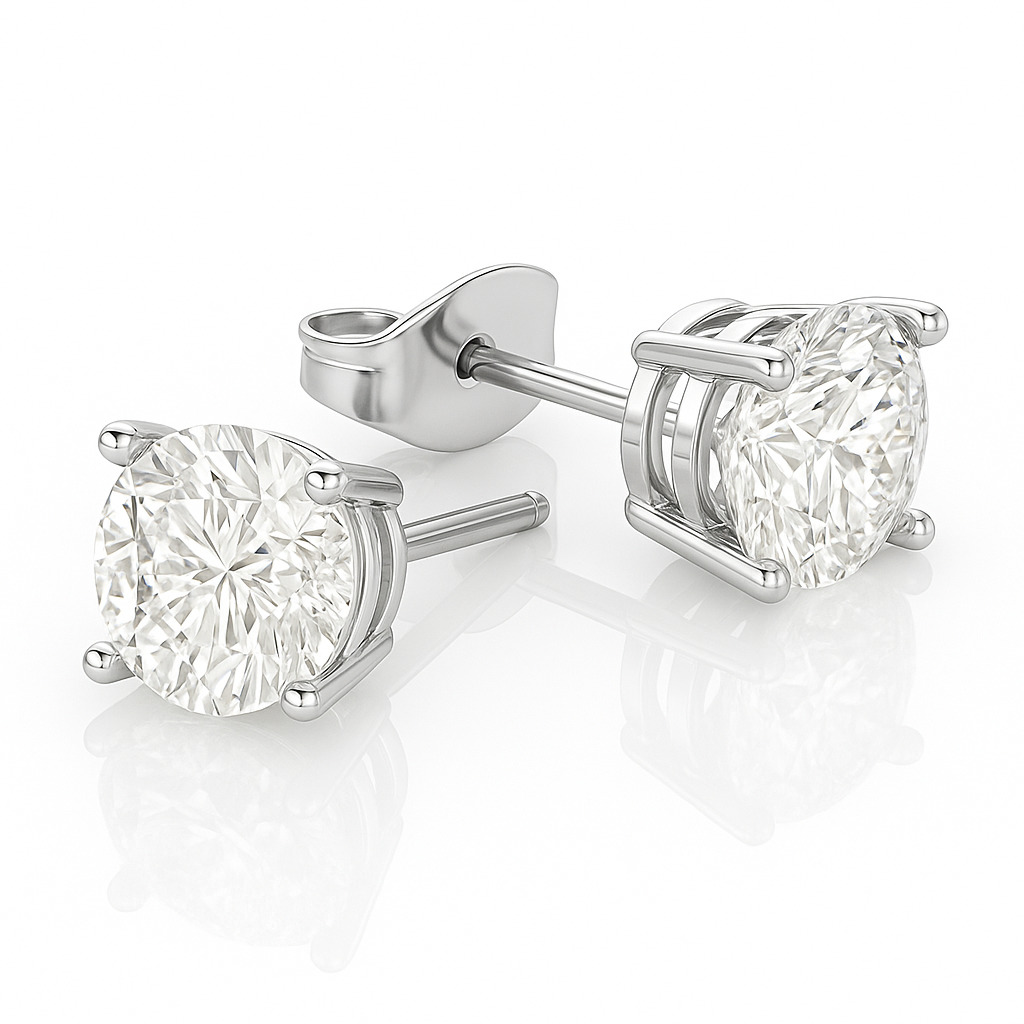 Jasmine Lab Grown 4 Prong  Diamond Earrings