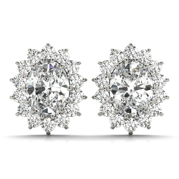 Jayli Lab Grown Pave Set Halo Diamond Earrings