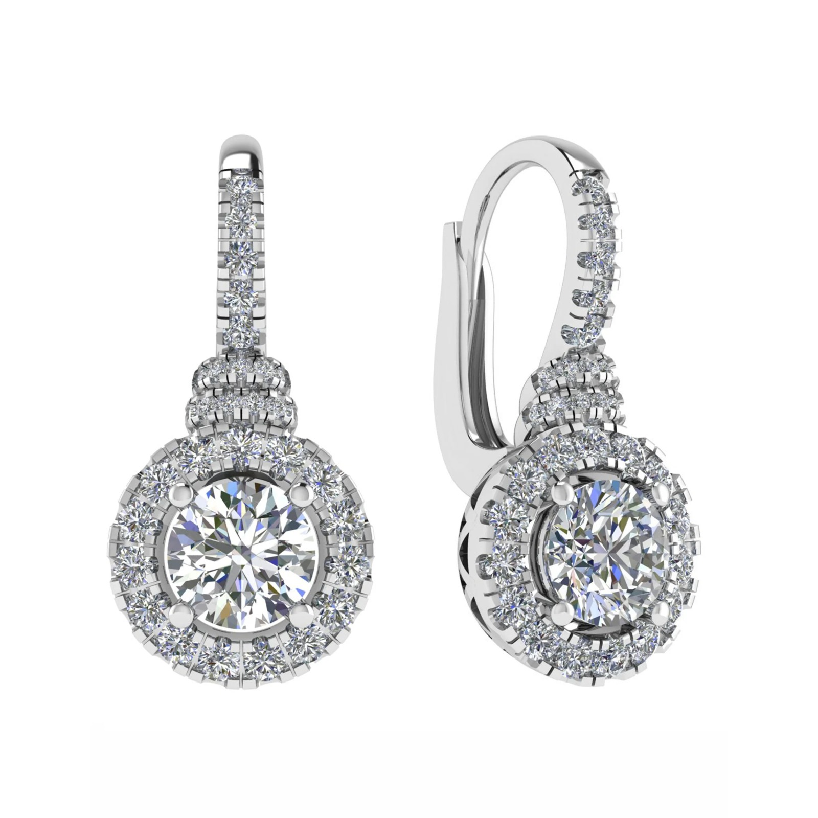Katelyn 0.50 - 2.00 Carat Natural 4 Prong Hoop Diamond Earrings