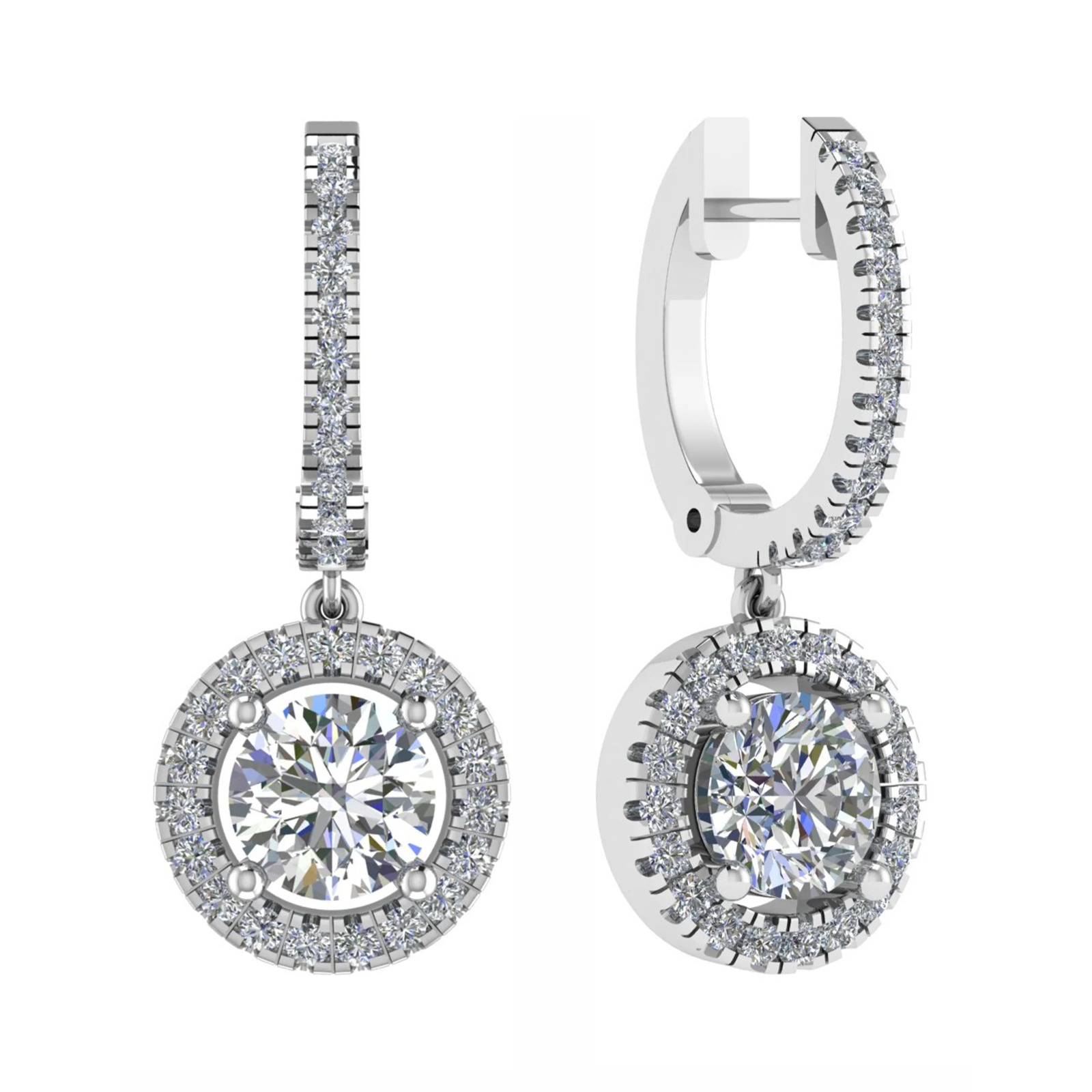 Kacibrel Natural 4 Prong Hoop Diamond Earrings