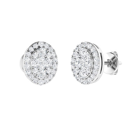 Kameela 0.50 Carat Lab Grown Pave Set Cluster Diamond Earrings