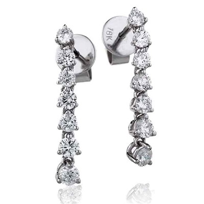 Lyndall 0.40 - 1.05 Carat Natural 3 Prong Journey Diamond Earrings