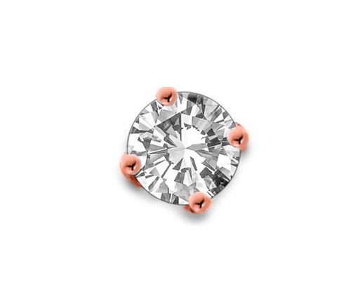 Ghia Lab Grown Rose Gold 4 Prong Set Men's Diamond Earrings