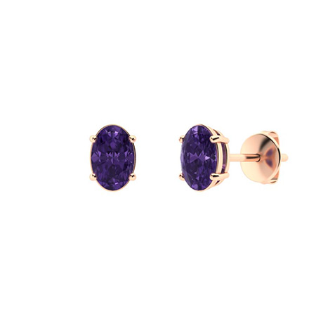 Gaelyn Amethyst Rose Gold 4 Prong Set 