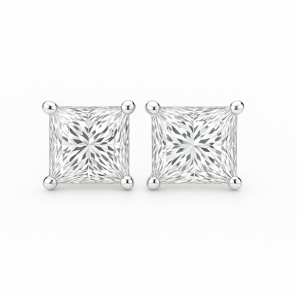 Juliana Lab Grown Platinum 4 Prong  Diamond Earrings