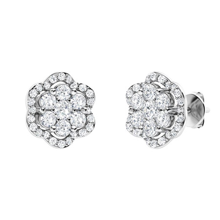 Kailin 0.20 Carat Natural Prong Set Cluster Diamond Earrings