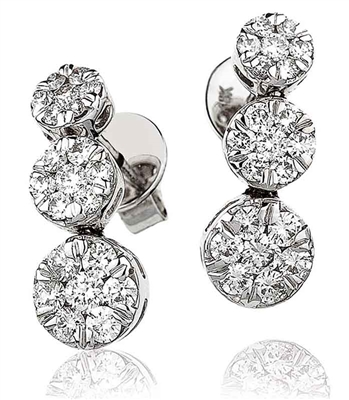 Kelva Lab Grown Prong Set Drop Diamond Earrings