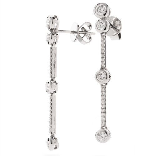 Kathee Lab Grown Bezel Set Drop Diamond Earrings