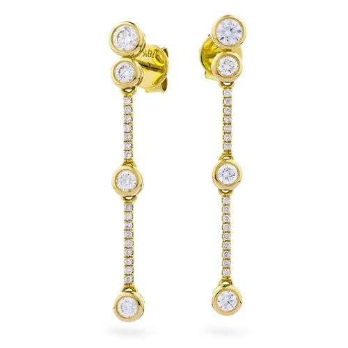 Kathee Lab Grown Yellow Gold Bezel Set Drop Diamond Earrings