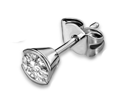 Geena 0.15 - 2.00 Carat Natural Half Bezel Men's Diamond Earrings
