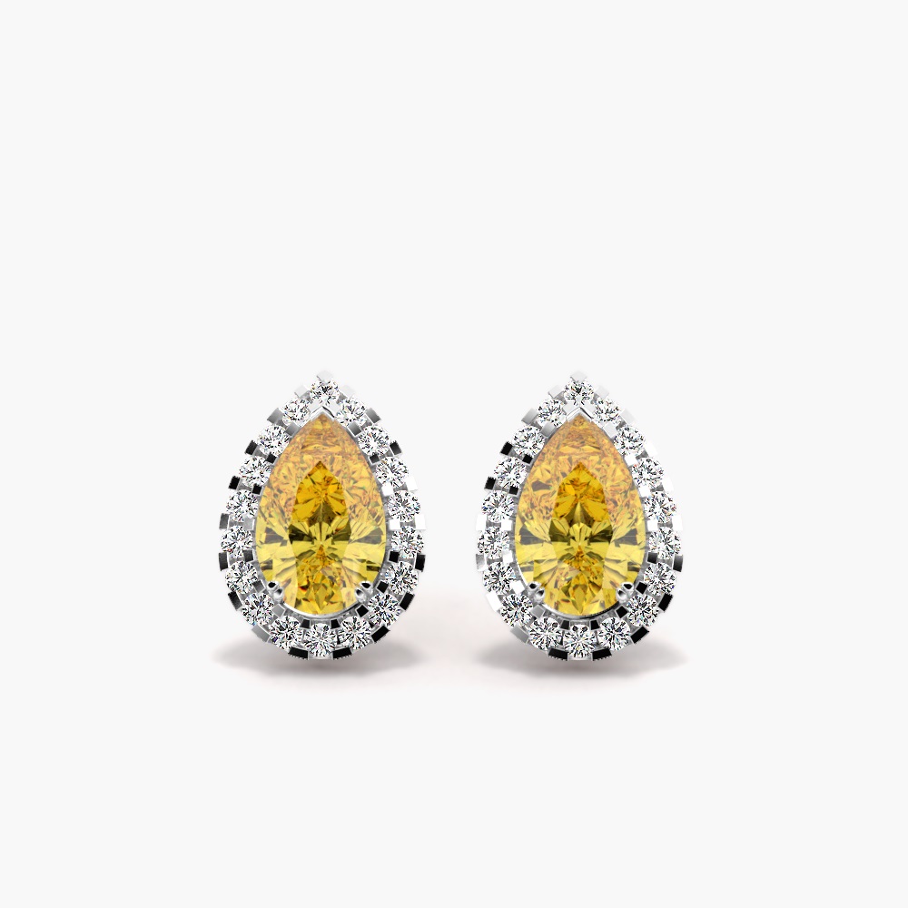 Harmoni 0.60 - 3.00 Carat Double Prong Yellow Diamond Earrings
