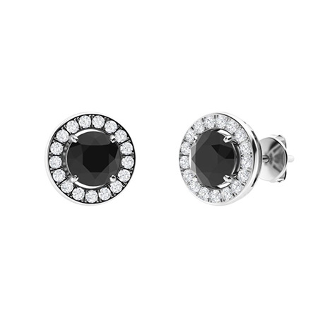 Hamida 1.00 - Carat 4 Prong Black Diamond Earrings
