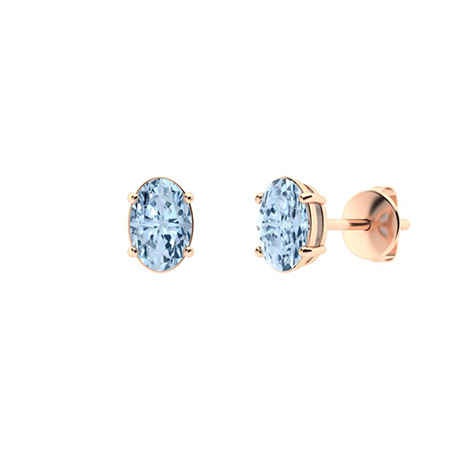 Gerica Aquamarine Rose Gold 4 Prong Set 