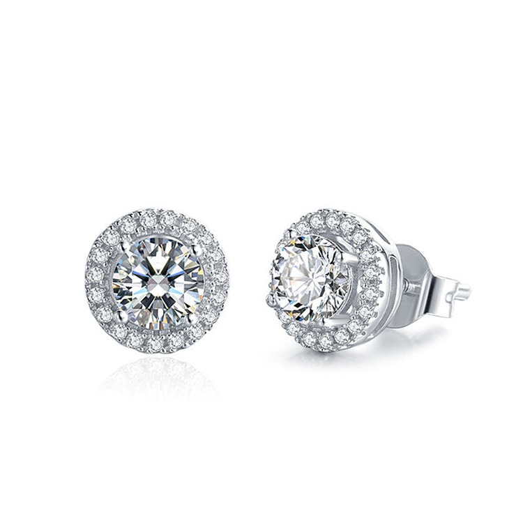 Jessalyn 0.10 - 3.00 Carat Lab Grown 4 Prong Halo Diamond Earrings