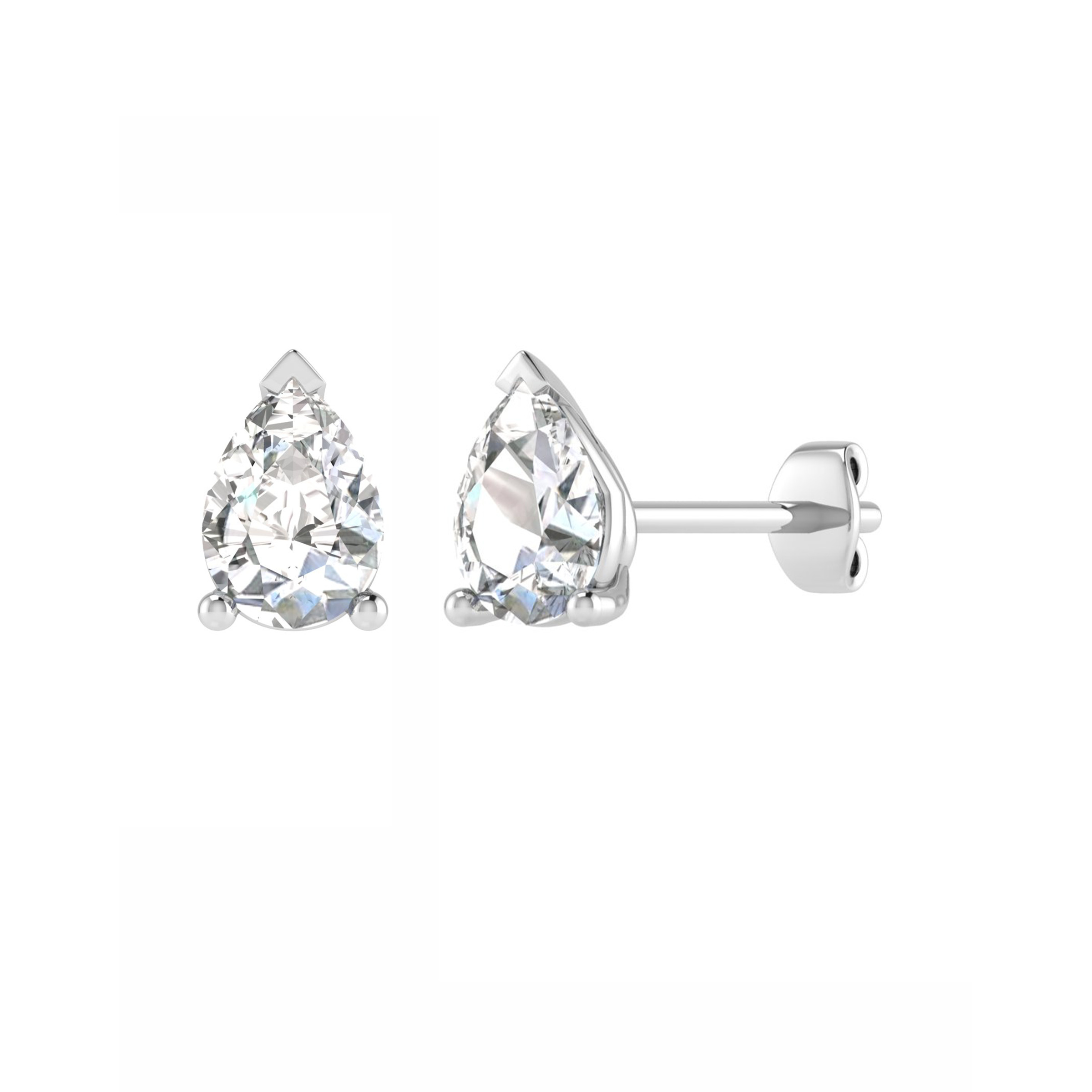 Jacklyn Lab Grown 3 Prong Studs Diamond Earrings