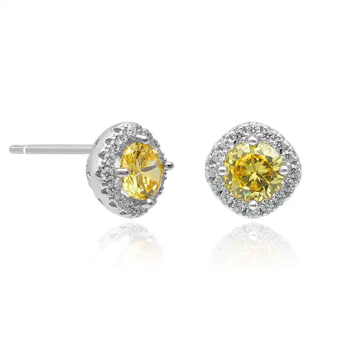 Helen 0.60 - 3.00 Carat 4 Prong Set Yellow Diamond Earrings