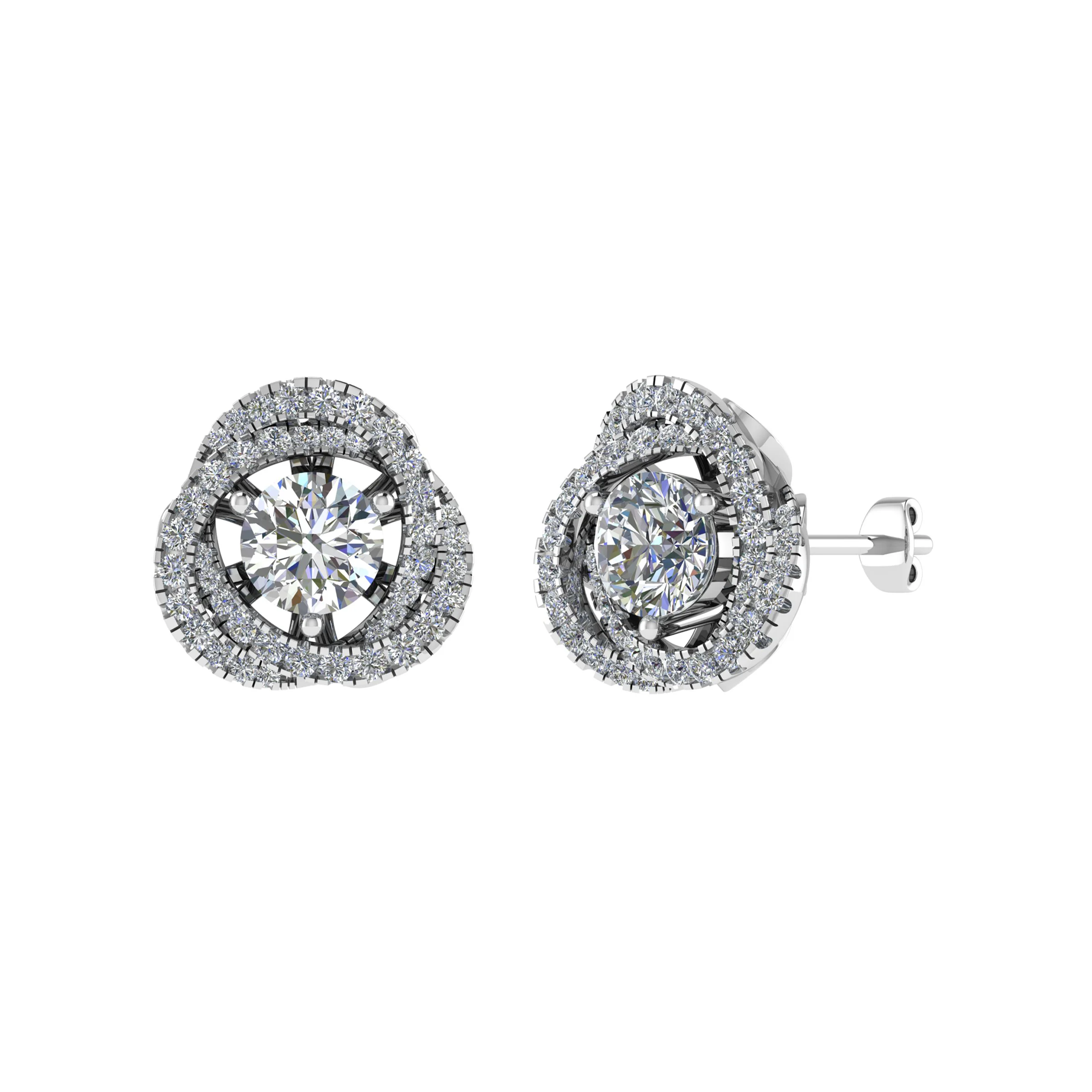 Jetta Lab Grown 3 Prong Halo Diamond Earrings