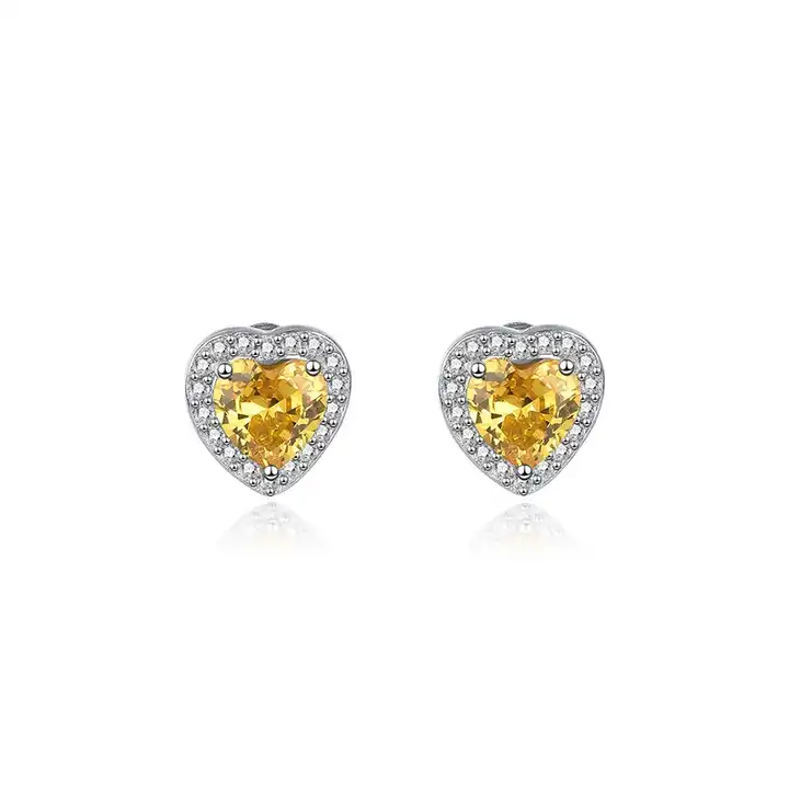 Hattie 3 Prong Yellow Diamond Earrings