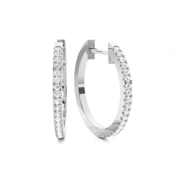 Khloee 0.75 Carat Natural 4 Prong Hoop Diamond Earrings