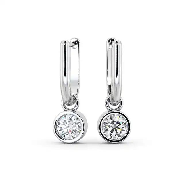 Lianour Natural Bezel Set Drop Diamond Earrings