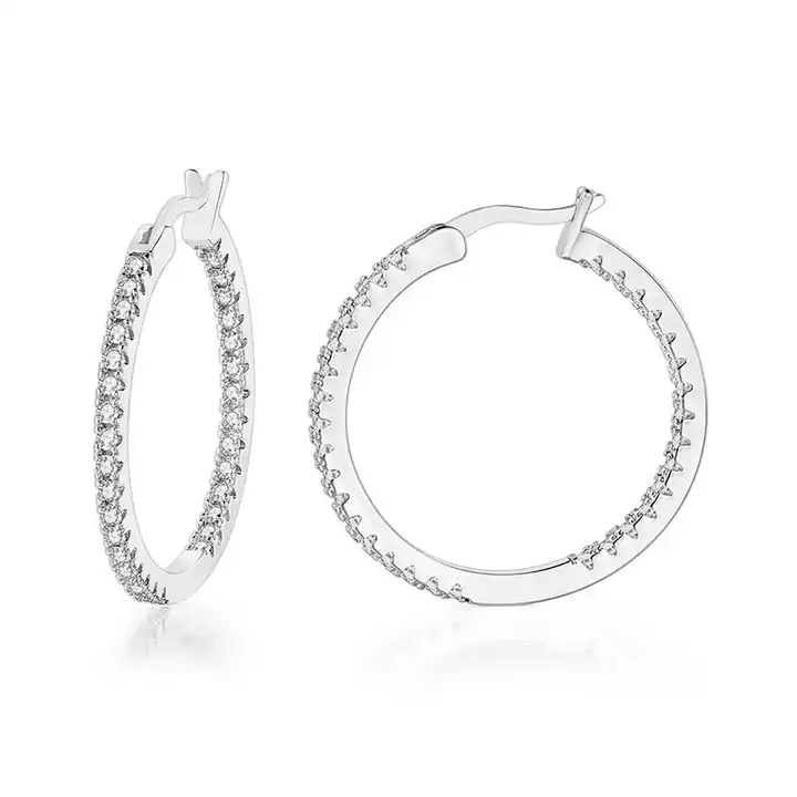 Kloe 0.75 Carat Natural 4 Prong Hoop Diamond Earrings
